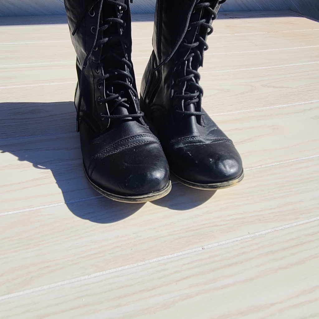Madden Girl Gomby Black Combat Style 8.5 M